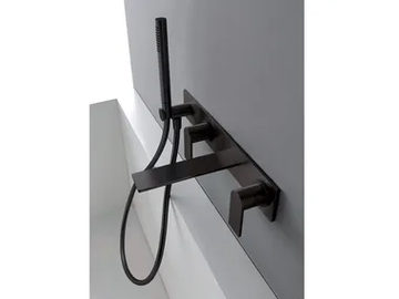 3.6 - Stainless steel bathtub mixer with hand shower by Rubinetterie Treemme - view 2